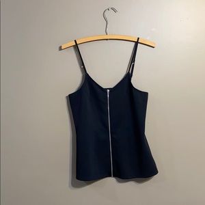Express Medium Black Zip Front Tank